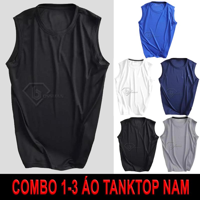 M.028 Combo 1 - 3 - 5 Áo ba lỗ nam Áo Gym tanktop Thể thao gym mặc nhà dạo phố - nhiều màu - Thun Poly 4 Chiều - Sport