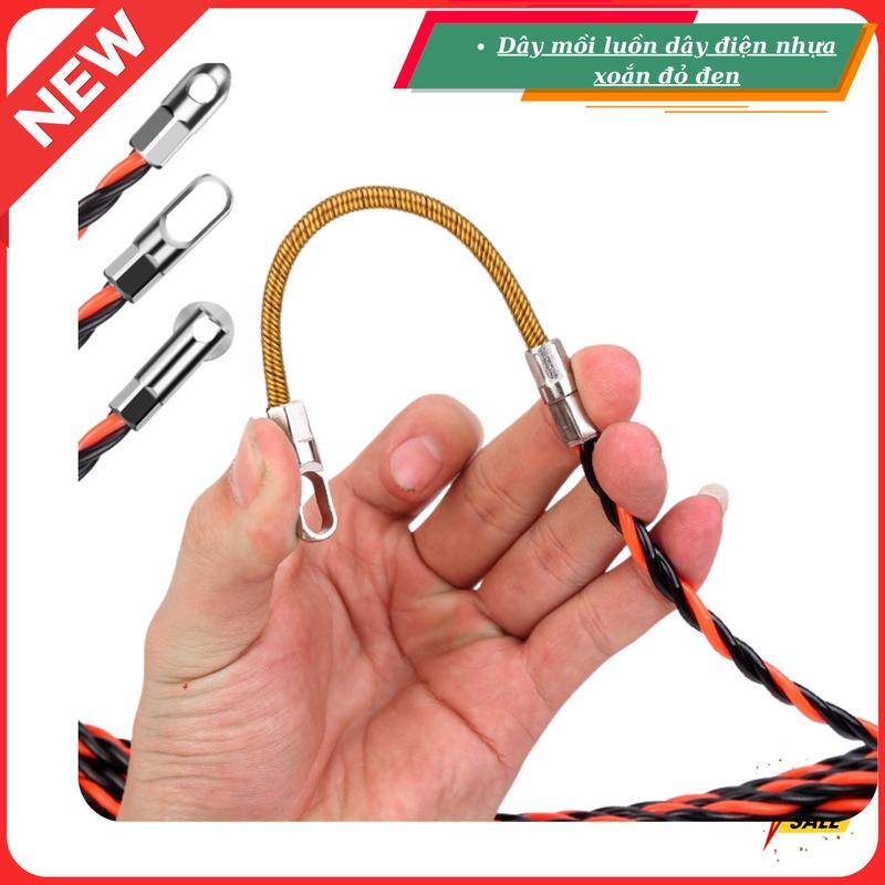 Dây mồi luồn dây điện nhựa xoắn đỏ đen-,độ dài 5M- 10M-15M-,20M-,25M-,30M-50m 6