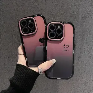 iPhone Essence Case  Compatible For iPhone 11 XR 15 13 14 12 Pro Max 7 8 Plus X Xs Max Ponsel Silikon Gradient love mobile phone case KLPFK0009