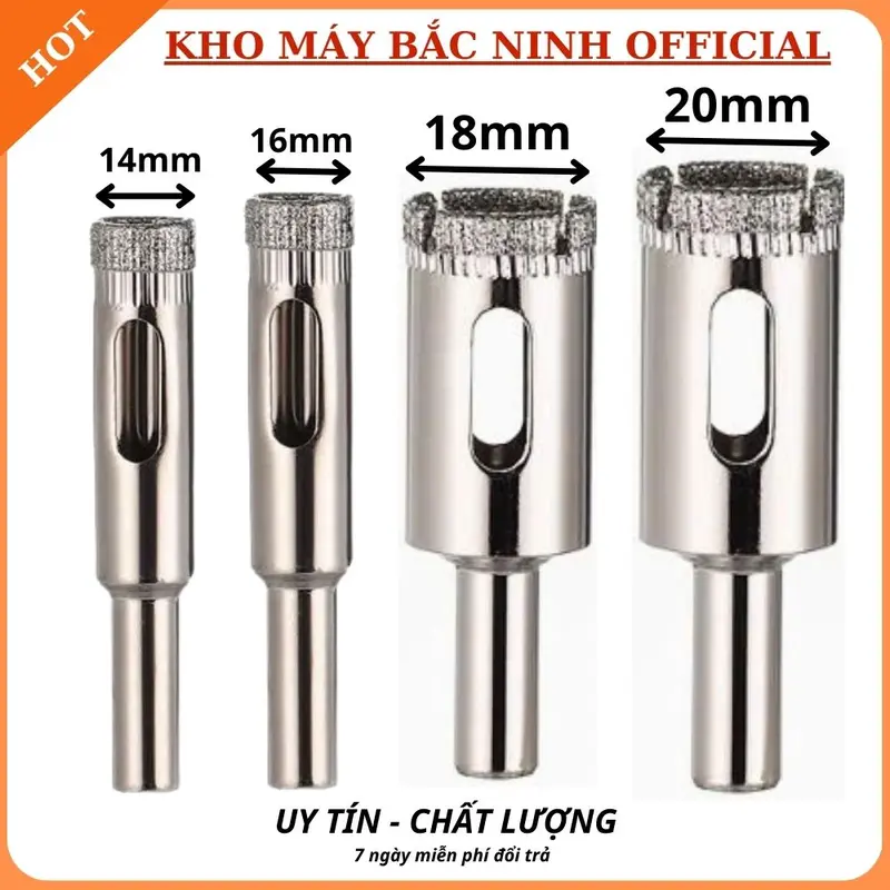 Mũi khoét kính Vau 8mm - 60mm, mũi khoan đá và gạch gốm sứ hợp kim cao cấp chính hãng. 2
