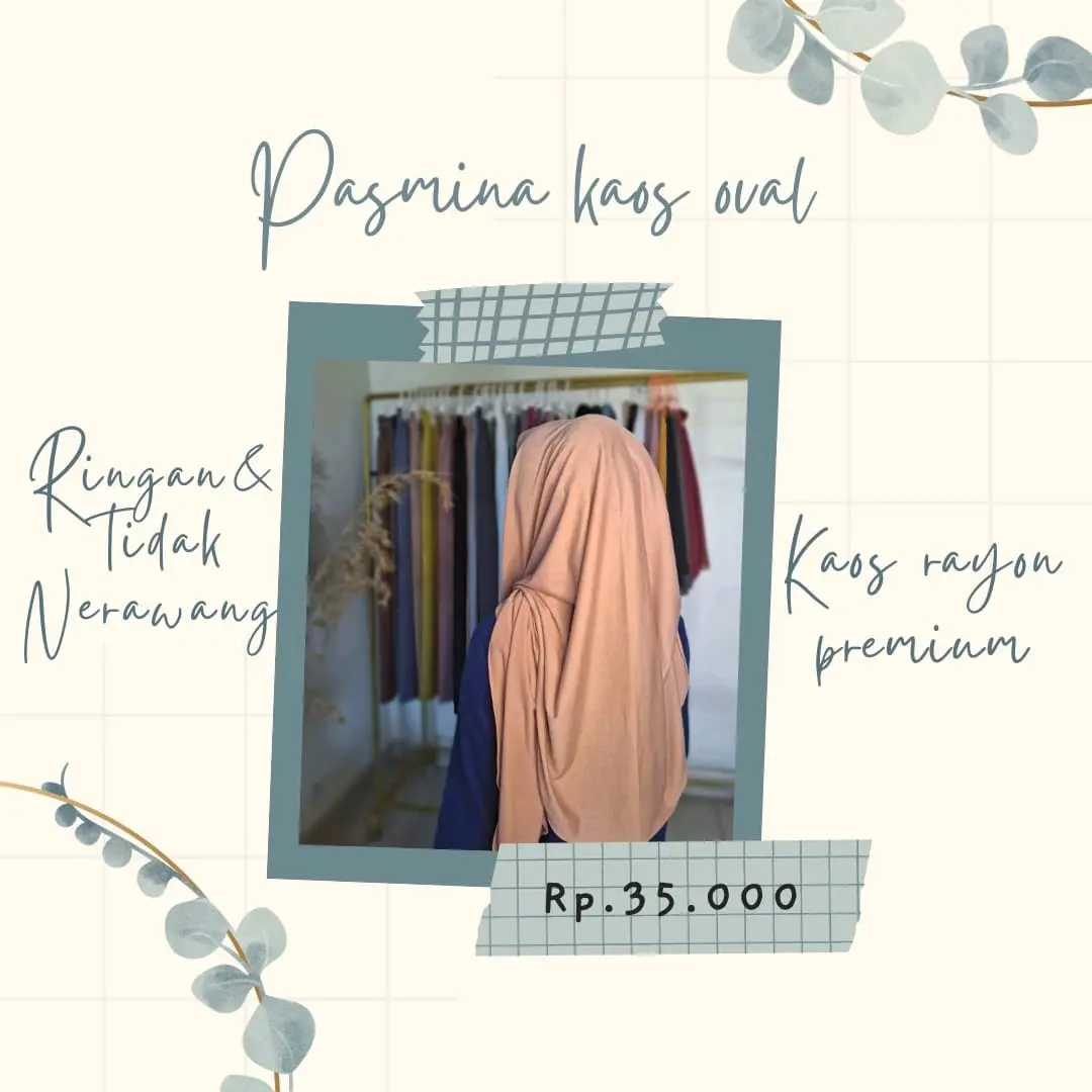 PASHMINA KAOS OVAL SPANDEK RAYON PREMIUM Panjang Jilbab Muslim