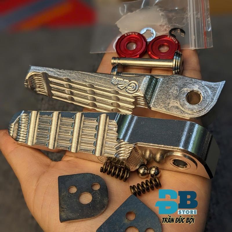 Gác chân Nhôm Gcraft CNC nguyên khối kèm xỏ inox304 và lông đền kitaco  gắn xe tay gas, xe số Phụ Kiện Phụ Tùng