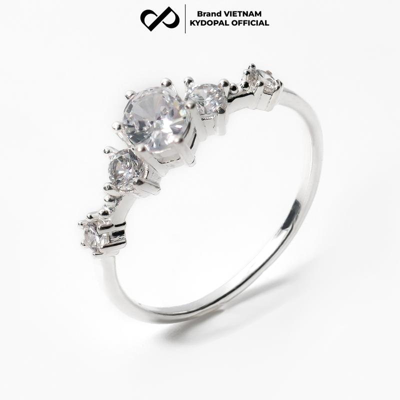 Nhẫn bạc nữ 925 KYDOPAL trang sức cá tính đính đá cao cấp siêu sang Ý - 9N18B