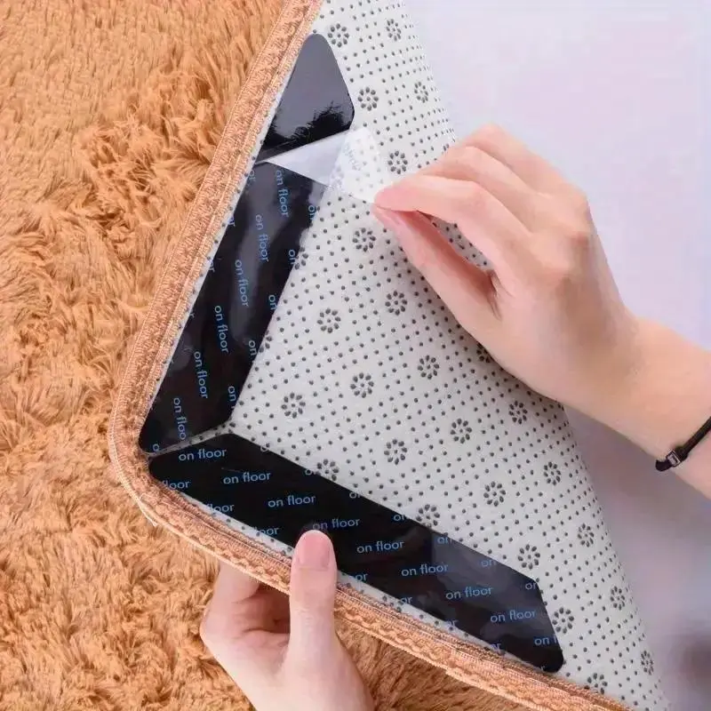 Washable Non-slip Rug Gripper, 12pcs/set Double Sided Rug Tape, Rug Anti-slip Sticker for Home Office Dormitory Hotel