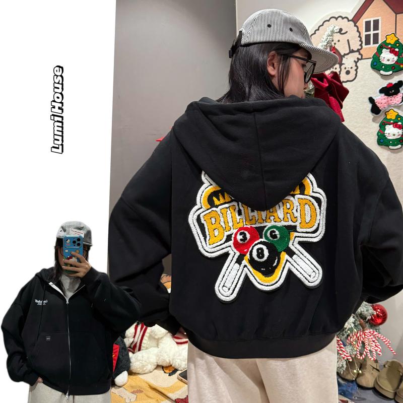 LUMIHOUSE X CROWN DOLLY ÁO KHOÁC HOODIE ZIP JACKET NỈ BÔNG THÊU XÙ FOM RỘNG UNISEX L29S1