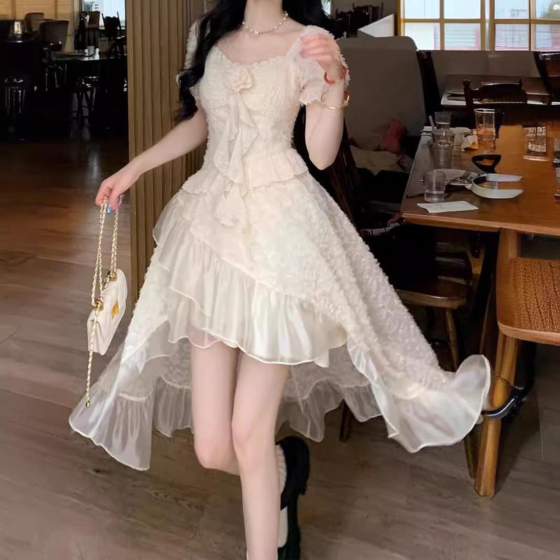 Váy Trang Trí Hoa Bông Tuyết, Thiết Kế Đẹp, Váy Lông Mịn, Váy Công Chúa, Váy Đi Kỳ Nghỉ, Ngọt Ngào Và Dễ Thương, Thích Hợp Để Hóa Trang Và Chụp Ảnh, Rất Đẹp, Thích Hợp Gửi Cho Bạn Gái, [Cô Gái Qiqi] 1