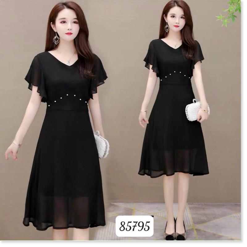  Đầm voan đính cườm phối lưới dịu dang xinh xắn cho các nàng dự tiệc hội nghị đám cưới TKT FASHION Nữ Women Dress 