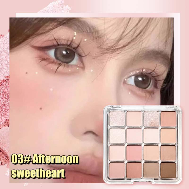 Bảng Phấn Mắt, 16 Màu, Màu Nude, Lâu Trôi, Lấp Lánh Và Lì, Mỹ Phẩm Trang Điểm Lung Linh, [Thanh Toán Khi Nhận Hàng] 7