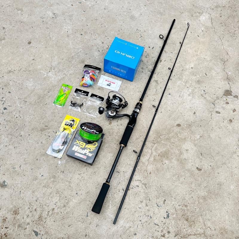 Combo máy câu cá lure Deukio DA II 3000 cần daiwai nội địa 1m8 ( chuẩn trung, phiên bản nâng cấp ) không có chử daiwai ở góc(  Đầu bưu chống xoắn