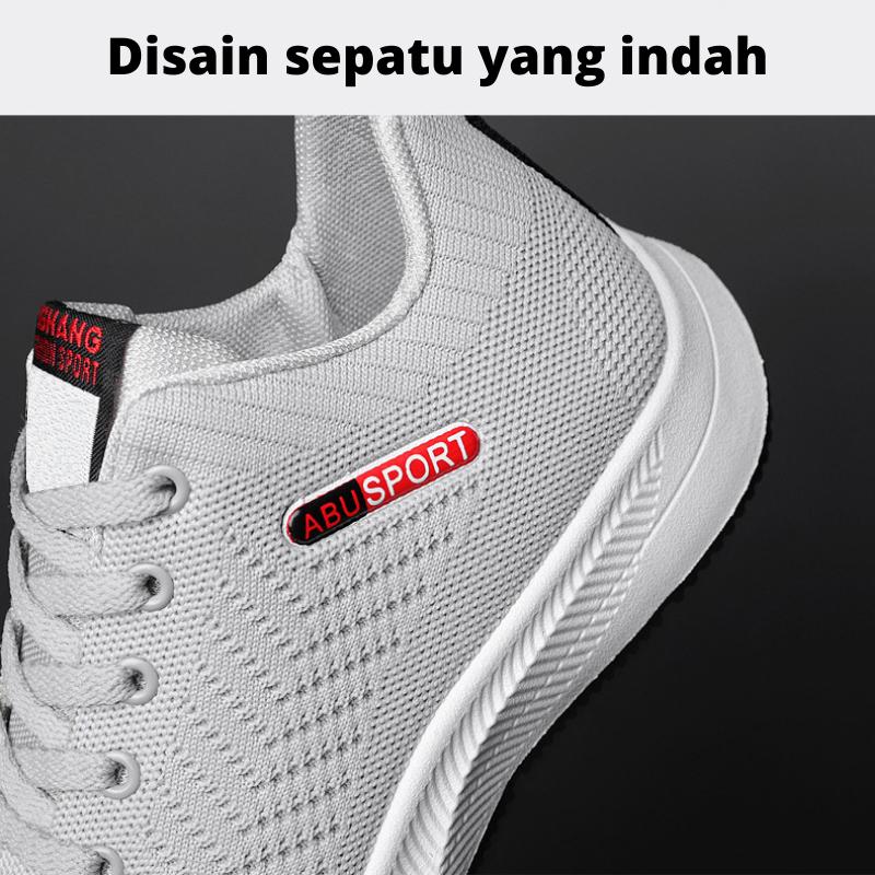Leedoo Sepatu Tali Pria Formal t Sport Running Shoes Sepatu Sneaker Pria Casual Hitam  Merah Sepatu Sekolah Siswa MR139