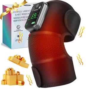 Masajeador de rodilla con calefacción y vibración, almohadilla de compresión caliente para rodilla y hombro, almohadilla de carga USB, regalo de Año Nuevo y de invierno, regalo de Navidad, regalos para rellenar calcetines