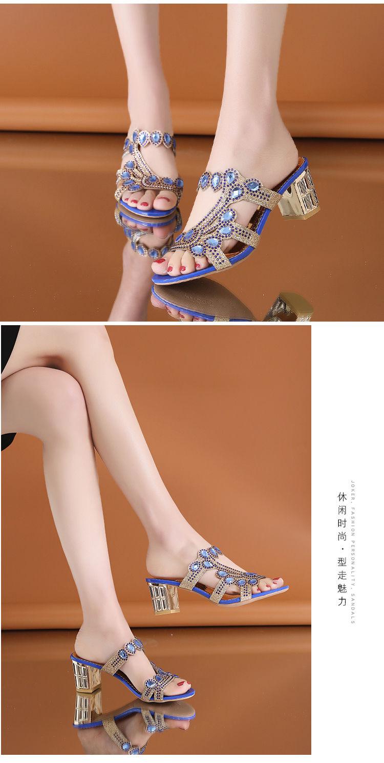 Product Introduction of Dép Lê Mùa Hè, Dành Cho Nữ, Gót Chunky, Phong Cách Ngoài Trời, đính đá Ngầu Và Cao Gót, Dép, Phong Cách Mẹ, Phong Cách Phương Tây, Hàng Mới Về 2024 8