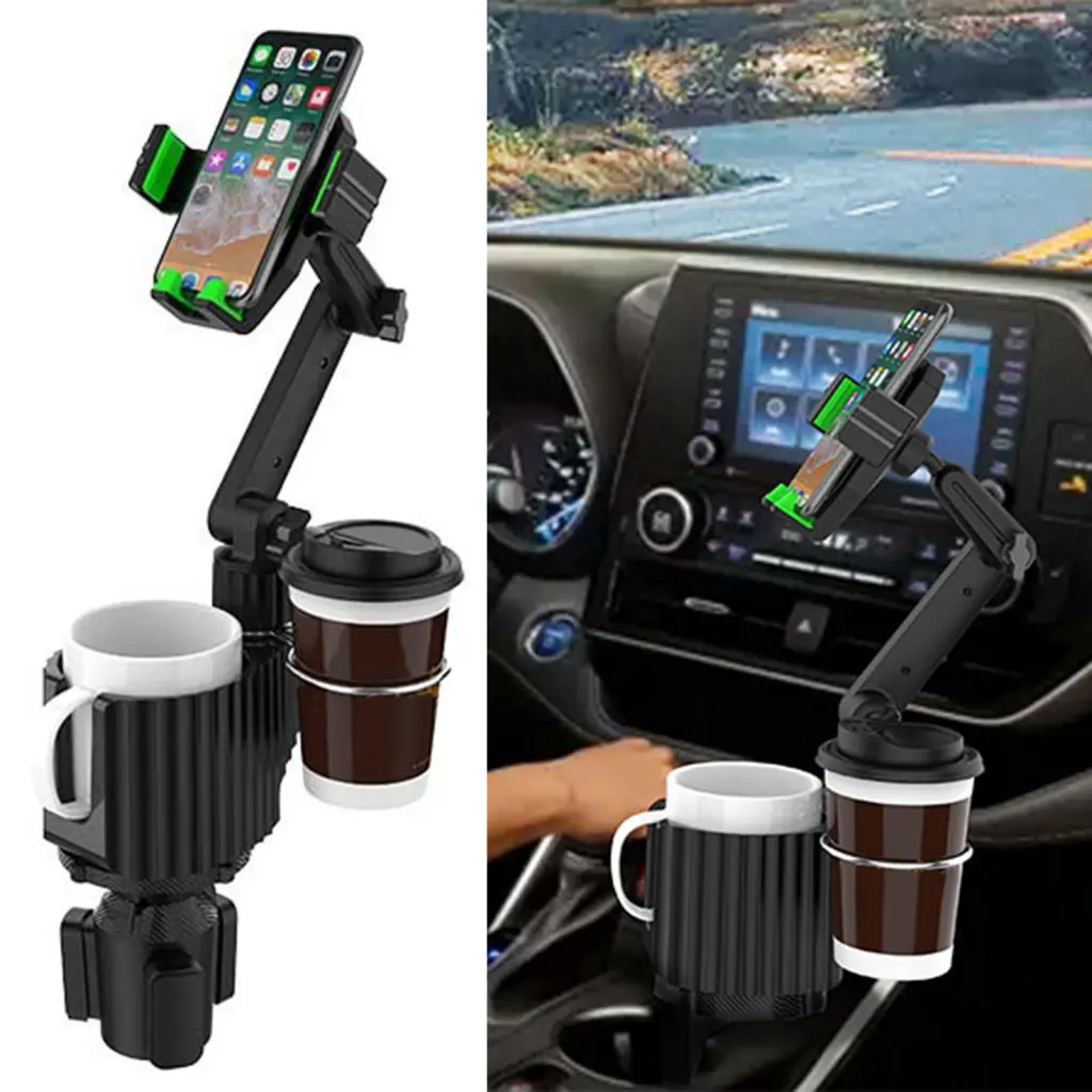 queints Drink Bottle Holder Functional Drink Bottle Holder Stable 2 in 1 Adjustable Large Cup Holder Expander Non-slip Convenient 2 in 1 Adjustable Large Cup Holder Expander Car Accessory Multi-functional