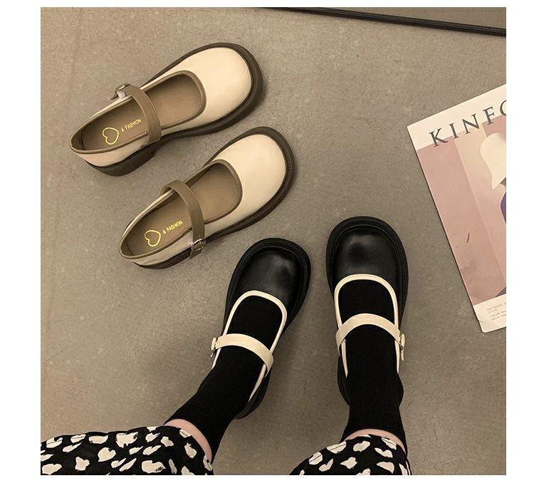 Product Introduction of Fashionable Thick-Soled Mary Jane Leather Shoes 2024 Soft-Soled Buckle Retro Low-Cut Chunky Heel Shoes with Single-Layer Shoes 10