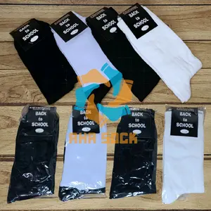 12 Pasang Kaos Kaki Anak Sekolah Hitam Putih Sd, Smp, dan Sma Tumit Lusinan Harga Grosir Spandex Poliester Fashion
