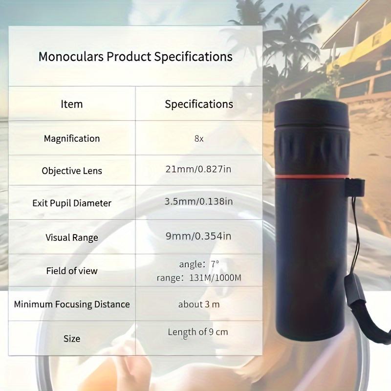 8x High Definition Monocular Telescope, Handheld Monocular Telescope with Lanyard, Outdoor Camping Hiking Equipment 3