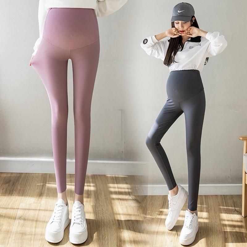 Quần leggings bầu dáng dài vải thun co giãn bốn chiều cho mẹ bầu lg1 sành điệu Váy Bầu Đầm Bầu