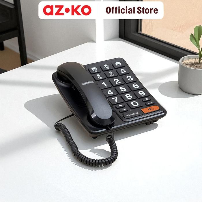 Gambar AZKO Krisbow Telepon Kabel Analog Big Button - Hitam Analog Corded Phone Telepon Rumah Kabel Corded Phone Analog Telepon Kantor Kabel dari AZKO ID Kota Tangerang Selatan Tokopedia