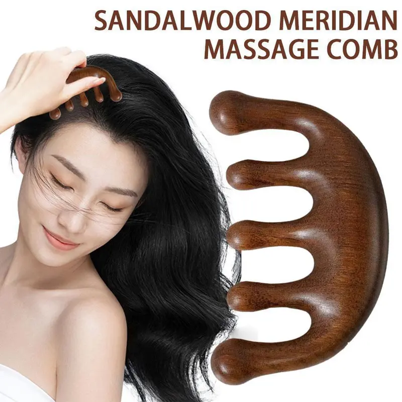 Lược Mát Xa Kinh Tuyến Cơ Thể, Thiết Kế Năm Răng,  Răng Rộng,Thích Hợp Mát Xa Tóc,Vật liệu nhựa 8