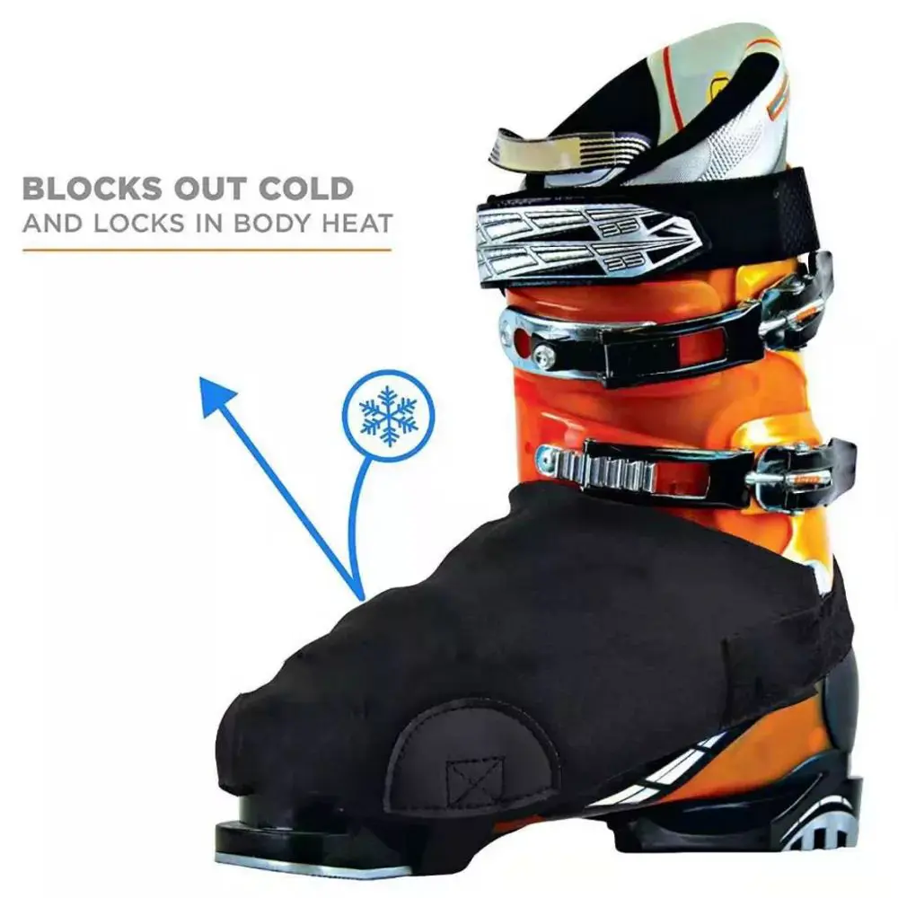 [FRD]ouble ski shoe cover waterproof warm shoe cover black snow boot cover protection