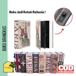 Brangkas Bentuk Buku Kotak Penyimpanan Rahasia Tahan Api Password dan Kunci