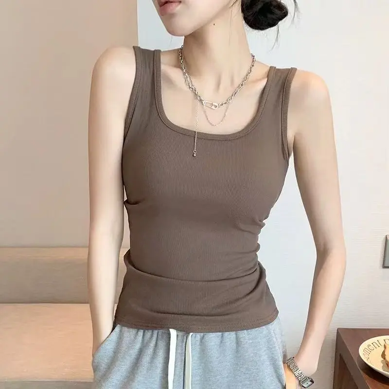 Bộ Áo Vest Thể Thao, Phong Cách Mùa Hè, Với Áo Vest Thể Thao Yoga, Hai Dây Không Tay Thích Hợp Cho Ngực Nữ, Có Đế Hình Chữ I
