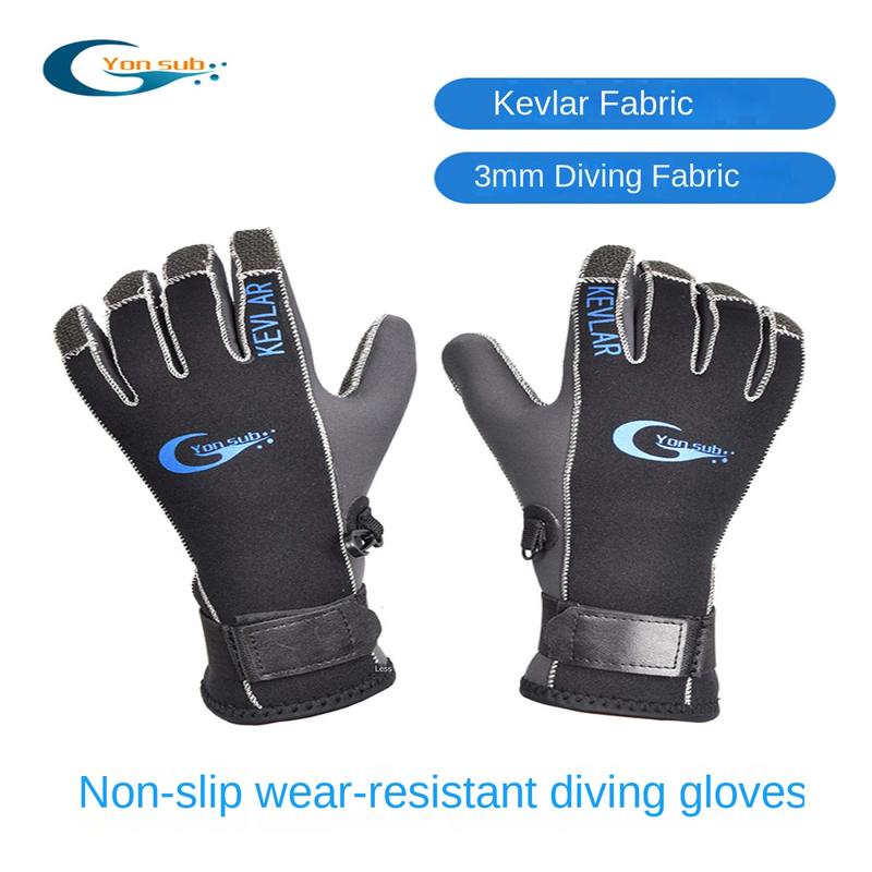 Kevlar 3mm Diving Mittens Comfortable and Non-Slip Warm Wear-Resistant ...