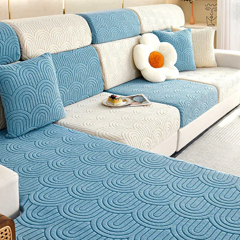 1/2/3/4 Seater Elastic Sofa Cover Plush Cushion Seat Covers Adjustable Couch Armchairs Slipcovers Furniture Protector