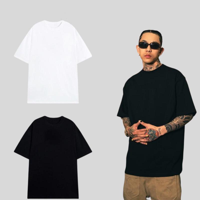 Áo Thun Trơn Nam Nữ Cổ Tròn Chất Cotton Mỏng Nhẹ Thoáng Mát Menswear áo  thun essentials áo  thun adlv 0