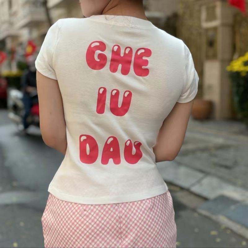 Áo Thun Babytee Tay Ngắn In Chữ "Ghệ Yêu Dấu" Chất Lừ. Fom Ôm Gọn Body Nữ Top Voi Women Cổ Tròn 2