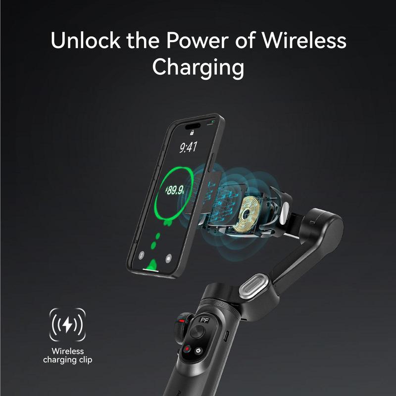 Product Introduction of 3-axis Cellphone Camera Stabilizer, AI Visions Sensor for Face Tracking, Wireless Selfie Stabilizer Camera Gimbal Compatible with iPhone & Android Smartphone for Vlog Recording, Stocking Fillers Gift 6