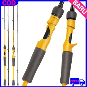 [COD]1.8m 2.1m pemintalan/casting batang karbon batang tiang 2 bagian perjalanan pancing menangani air asin dan tiang pancing air tawar Joran Laut