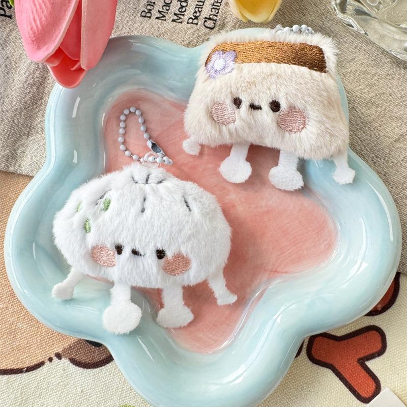 Dây Chuyền Chìa Khóa Bánh Bao Nhân Tạo Nhồi Bông Thiết Kế Hoạt Hình, Búp Bê Sushi Búi Tóc Mềm Mại Sáng Tạo, Đồ Trang Trí Mặt Dây Chuyền, Thích Hợp Cho Ba Lô Học Sinh, Quà Tặng Bạn Bè 3