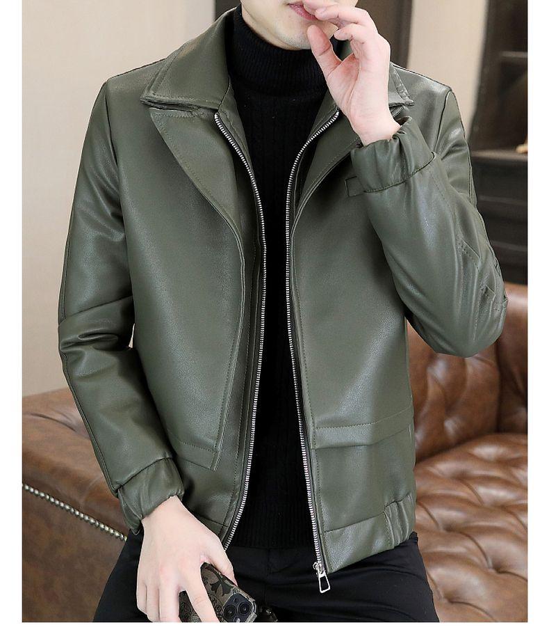 Product Introduction of High-End Leather Men's Casual Jacket Korean-Style Slim-Fit Motorcycle Clothing Leather Jacket Long-Sleeved Jacket Cold-Proof Raccoon Coat Parent 28