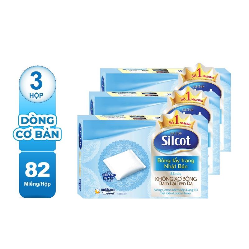Bông Tẩy Trang Nhật Silcot Hộp 82 Miếng - Mềm Mại Dày Xốp  Cosmetic Trang Điểm Nữ Women