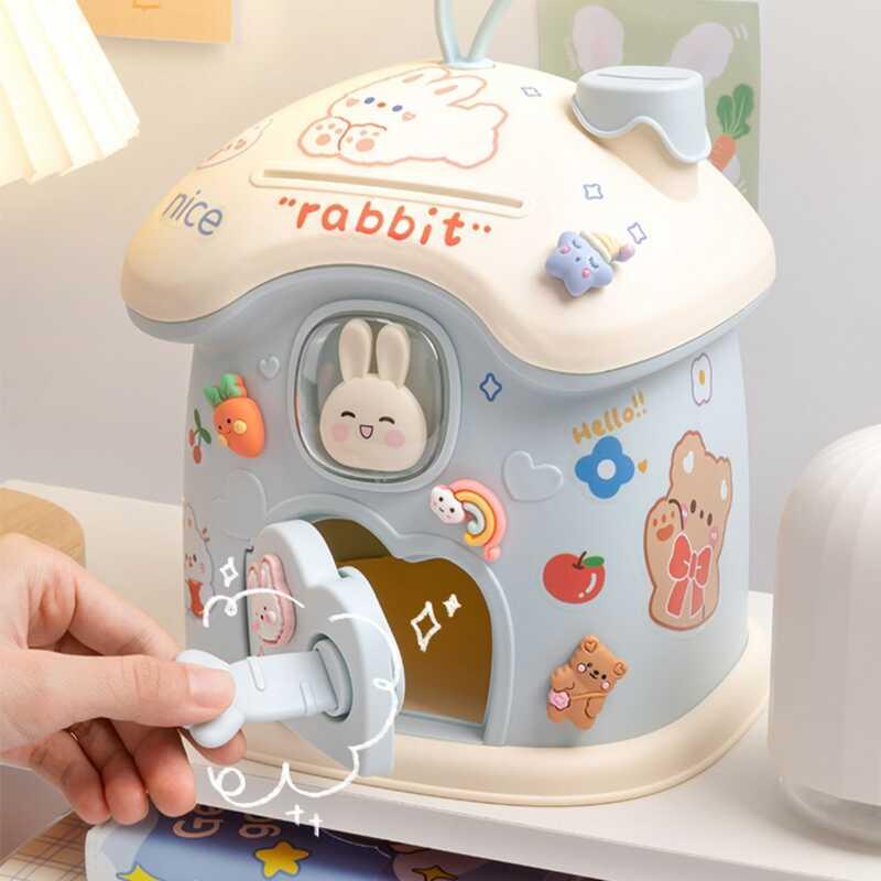 Product Introduction of Kids Creative DIY Banking Toys Piggy Bank Money Saving Pot Ban Coin Box With Lock Key Children Gift Toy For Girl Decor Decoration Christmas Light Plastic Sticker Ornaments 29