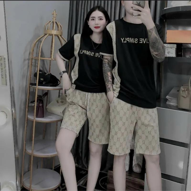 Bộ đồ nam, nữ. Bộ viền vai mới Hot Hit 2024 hai màu trắng đen basic chất dày dặn, mát aimee  . tshirt Áo Menswear Sơ Mi Quần 4