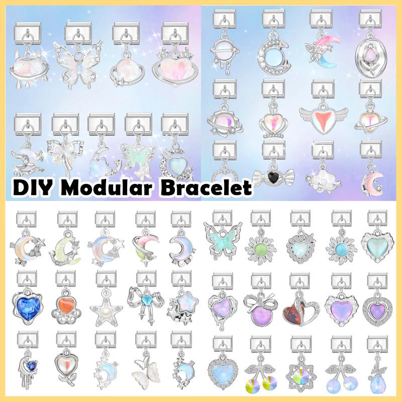 100 Style Shiny Pendants Charms Italian Modular Charm Bracelet - TikTok ...