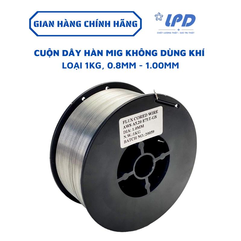 Cuộn dây hàn MIG có thuoc không dùng khí 1 kg tặng kèm 2 bép hàn