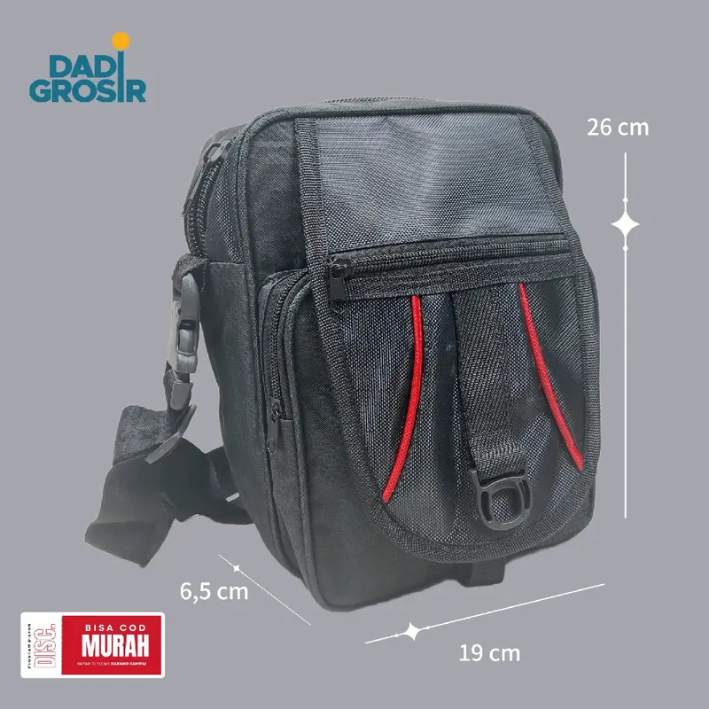TAS SELEMPANG TAS SLEMPANG PRIA SERBA GUNA TAS SLINGBAG MURAH BISA COD hitam 0