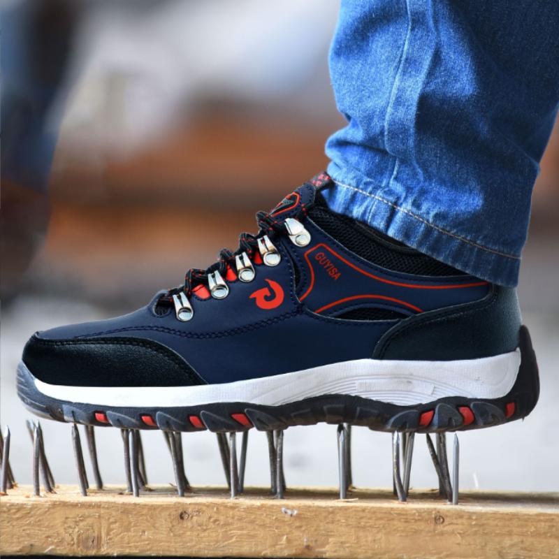 Brand GenGeGo( 3 Days Delivered COD)Men's Safety Shoes Work Shoes Men's Work Boots Steel Toe Shoes Puncture Outdoor Construction Safety Sneakers Men Steel Toe Work Safety Boots 7