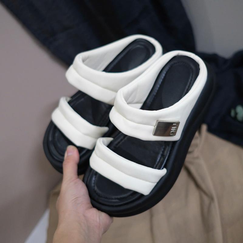 Dép nữ quai ngang bản QC cao cấp Min  Đi Biển Hàn Quốc 2025 đế cao 4cm sang chảnh chống nước 2024 mã 109 Nhung DéP Shoes GiàY Sandal giày đẹp