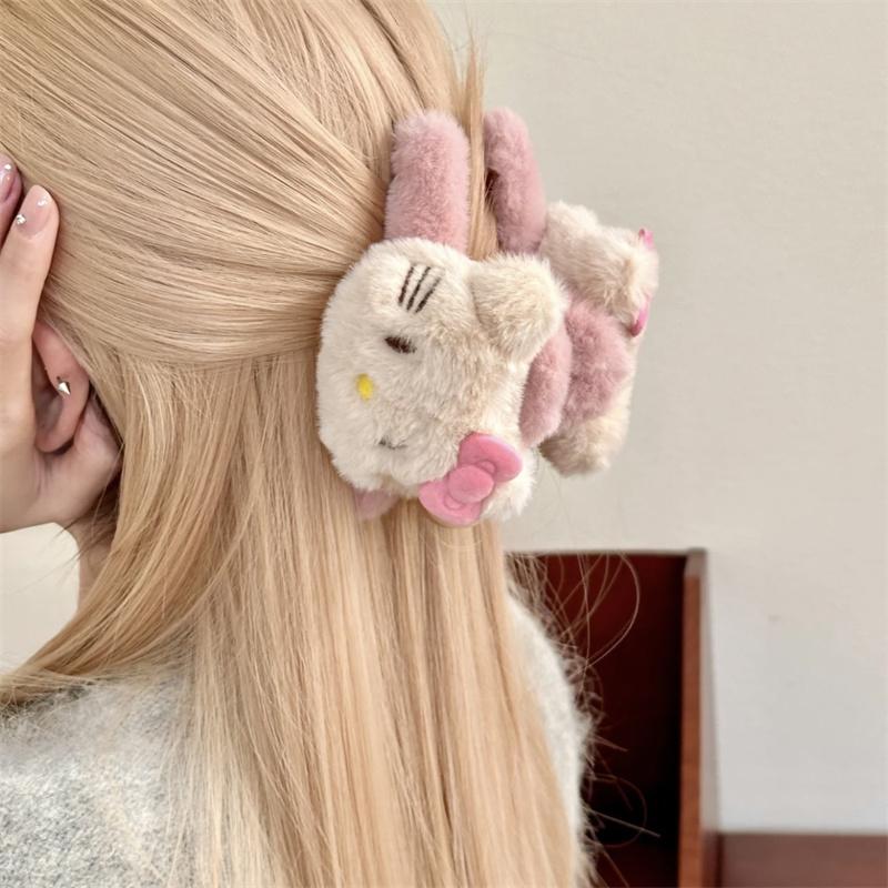 Kẹp Cá Mập Nhồi Bông Hello Kitty, Mô Hình Anime Sanrio, Phụ Kiện Tóc Cô Gái Ngọt Ngào Y2K, Kẹp Tóc Cổ Điển Hoạt Hình Kawaii, Thích Hợp Làm Quà Tặng Bạn Gái 1