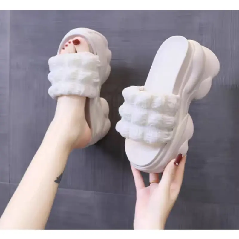 COD Bayar Ditempat Sandal Sendal Wedges Wanita Perempuan Hak Flatfrom Model Kokop Kotak Kain BM 521 7