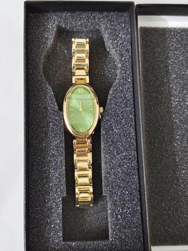 Women's Elegant Oval Dial Quartz Watch, Exquisite Trendy Wristwatch, Modern Fashionable Watch for Women As Gift with Box 8