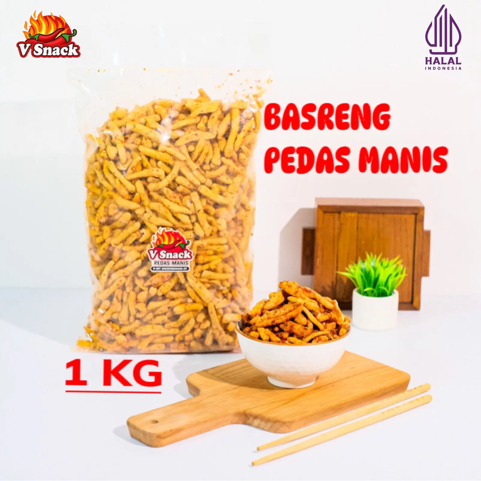 Basreng pedas manis jeruk purut 1kg Kering Makanan Food Snacks Goreng