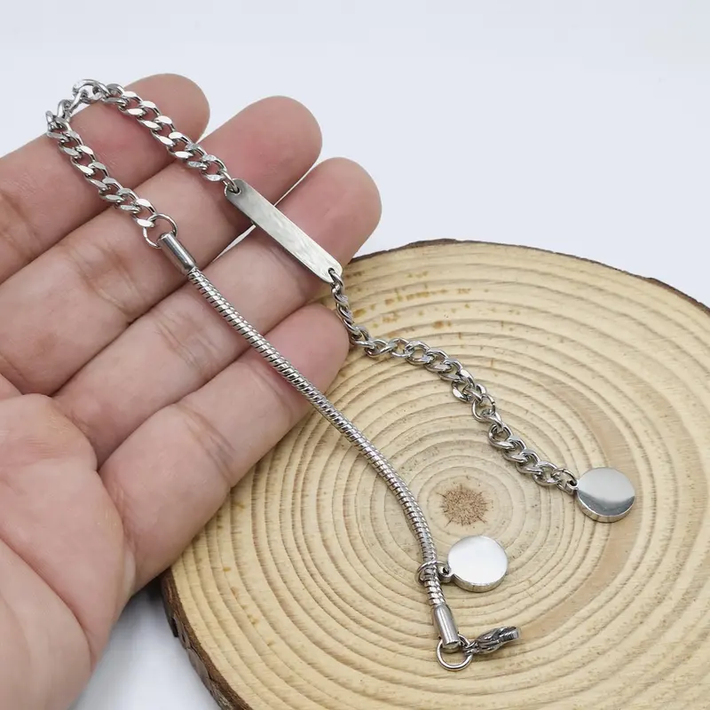 Lắc chân nam titan dây xích dây tròn cá tính lựa chọn dây đơn và dây đôi 2