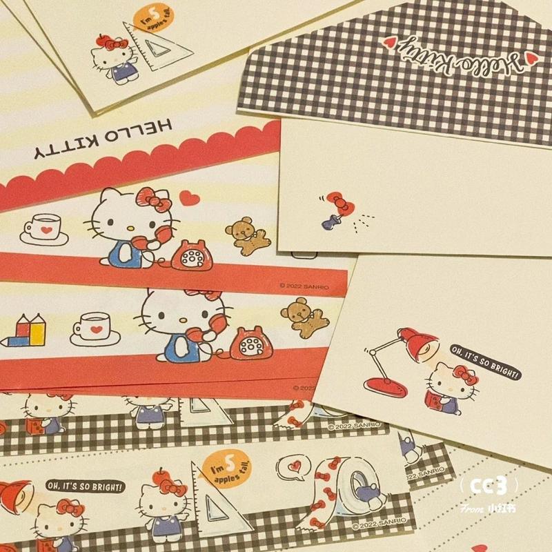 Phong Bì Giấy Kraft Hello Kitty, Phong Bì Giấy Thư, Hoạt Hình Hoạt Hình Ins Dễ Thương, Bộ Đồ Sáng Tạo, Thích Hợp Cho Năm 2025, Phong Bì Thư Chúc Phúc 2