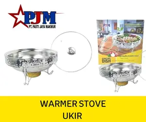 Prasmanan Sop Warmer Stove Stainless Tutup Kaca  Tempat prasmanan bulat warmer stove 28 cm Round Chafing Dish