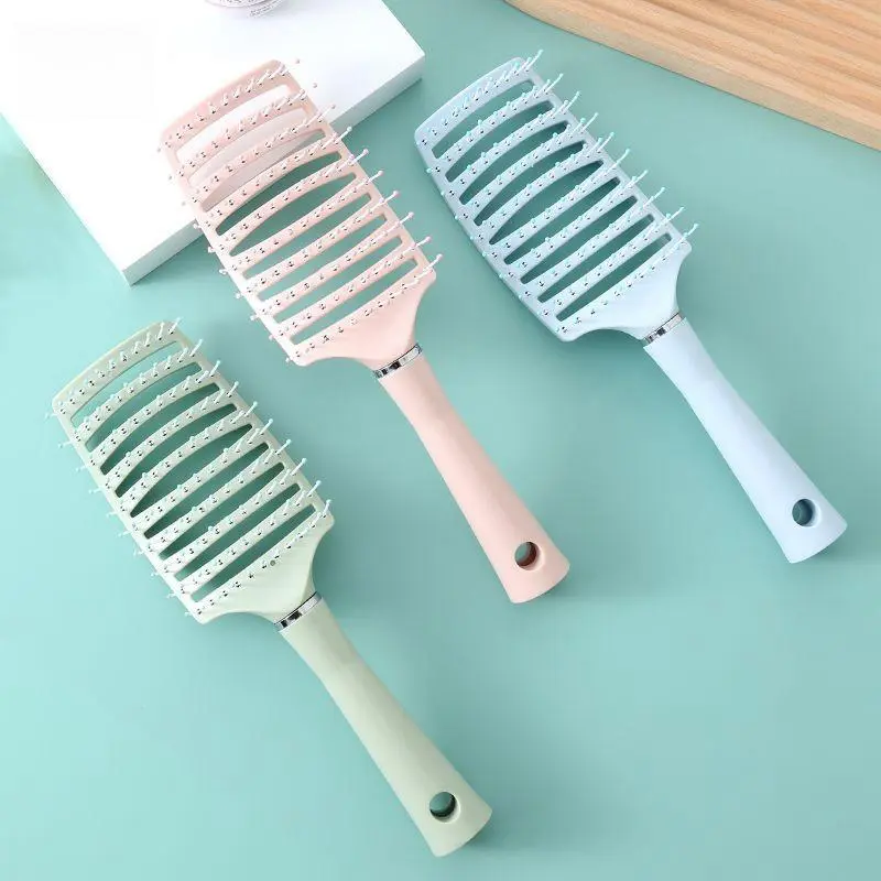 Hollow-out Design Hair Brush, 1 Count Scalp Massage Comb, Curly Hair Detangling & Styling Tool 4
